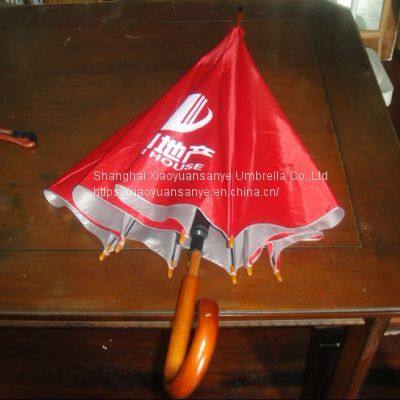 Advertising Umbrella Manufacturer With Straight Rod Automatic Umbrella, Curved Handle, Windproof Framework and High Cost Performance photo-3