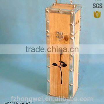 Hongwei Handmade Antique Vintage Wooden Wine Box/Wooden Wine Packing Box for 1 Bottle