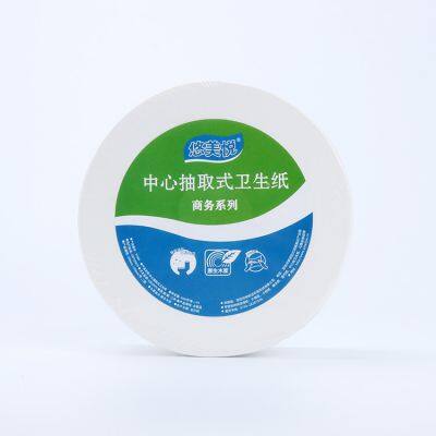 Full Box of 12 Rolls of Center Drawn Large Roll Paper, Roll Paper, Toilet Paper, Commercial Toilet Paper, 2 Layers, 1050 Sections/roll