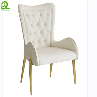 Modern Luxury Living Dining Furniture Leisure Chairs Gold Stainless Steel PU Leisure Chair