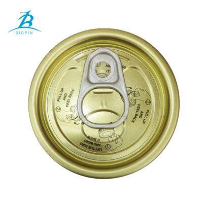 customized 202# 52mm TFS easy open cover tinplate metal cap easy open can lid