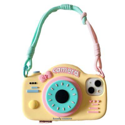 Personality Creative Stereo Camera Phone Case 11 12 13 14 15 Pro Max/Pro Silicone Back Cover Protective Case photo-3