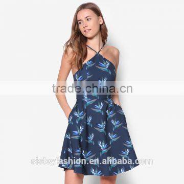 2016 hot sale women sexy dress design ladies custom printing dress OEM D260