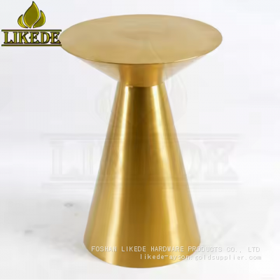 Hot Sale Round Stainless Steel Coffee Table With Gold Metal Legs Furnishings Masterpiece photo-3