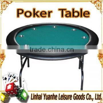 52 inch round poker table with iron legs and steel cup holders