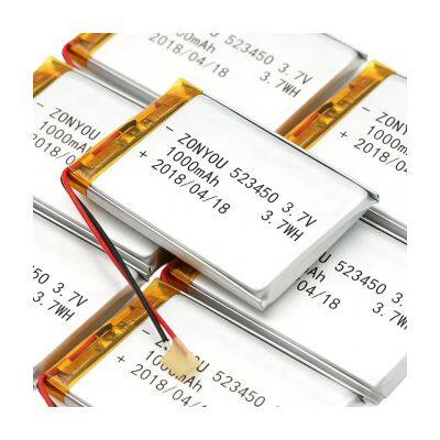 Hot Model 523450 Pouch Cell 3.7V 1000mAh Lithium Polymer Battery for Solar Power Light