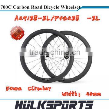 Toray T700 chinese carbon clincher wheels 700c bike full carbon wheelset 50mm Clincher Road bicycle Wheels