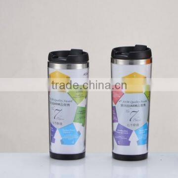 16OZ BPA free inside SS outside plastic bottle with bottom opening