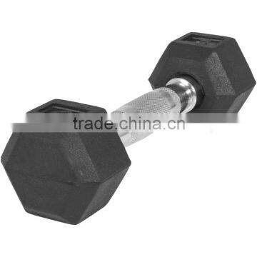 Durable Rubber Coated Cast Iron Hex Dumbbell