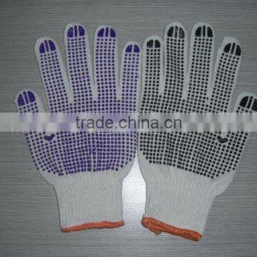 PVC Dotted Glove manufacturers PVC-dotted palm cotton/polyester work gloves,Mens Work Gloves,Dot Knit Gloves