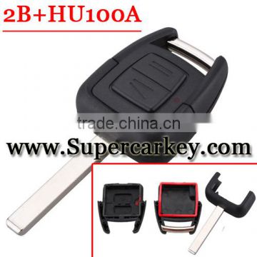 Replacement 2 button remote key shell with HU100a blade for Opel