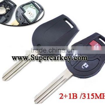 High quality 2+1 button remote key with 315MHZ for Nissa