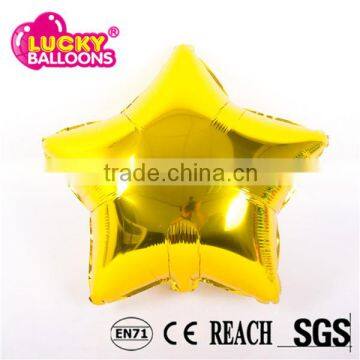 China balloon factory EN71 quality gold star shaped decoration solid mylar balloon