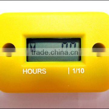 Motorcycle Colored LCD Waterproof Racing Inductive Hour Meter Yellow