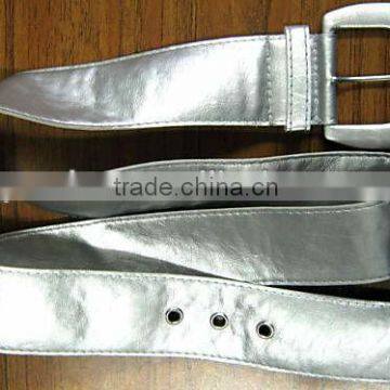 SILVER PVC BELT/43"Long/Width 2"/ Buckle AVAILABLE COLOR:SILVER