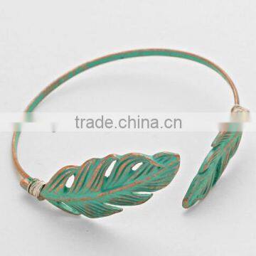 Fashion AKA divine IVY Leaf Fraternity jewelry gift patina cuff leaf boho bracelet bangle Jewelry