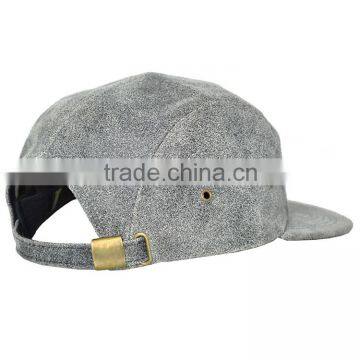 Fashion Leather Distressed Grey 5 Panel Cowboy Hat Cheap photo-5