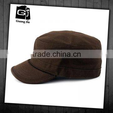 hot sale 2015 new design flat top short bill military cap wholesale