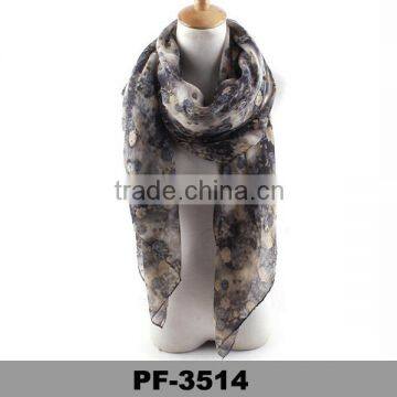 Women Printing Rose Porcelain Long Soft Scarf Wrap Shawl