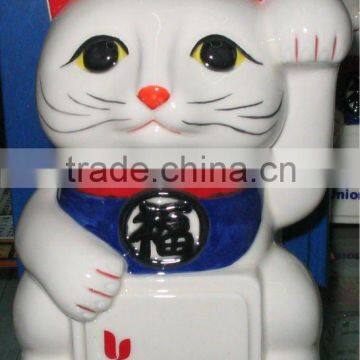 promotional item ceramic money box mammon cat coin bank for saving money