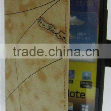 Folio map pattern leather mobile phone cover for Sumsang I9300 Galaxy