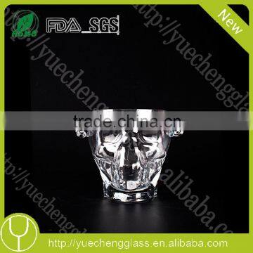 skull head custom clear glass ice bucketskull head custom clear glass ice bucket