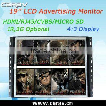 Bus Touch LCD Monitor Android LCD Advertising Player 19'' With 4:3 Display and 1280*1024 Resolution