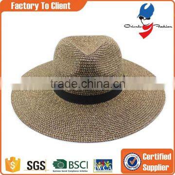 Wholesale panama fashion wide brim women straw hat for sale