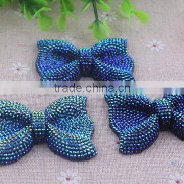 Handmade charming resin rhinestone bow shaped beads for kids necklace jewelry!