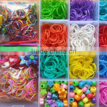 wow! Bulk AAA Quality Ecofriendly Multi Color Rubber Loom Bands Kit for children diy bracelet jewelery