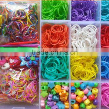 AAA Quality Ecofriendly Silicone Loom Bands Bracelet Kit in Bulk!!! Rubber Loom Bands Kit With Cheap Design DIY Bracelet!