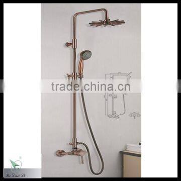 Red bronze surface treatment single handle traditional brass shower mixer tap