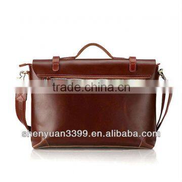 2016 Brown Leather Briefcase, High Quality Office Bags for Men,PU Shoulder Long Strip Bag With Reasonable Storage Space photo-2