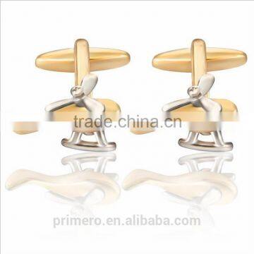 PRIMERO 2015 Fashion Jewelry Aeroplane Cufflinks Creative Metal Cufflinks Gold & Silver Plated Aircraft Cufflinks photo-3