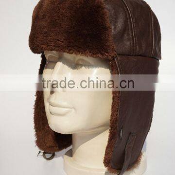 wholesale russian style leather winter hat