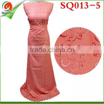 SQ013-5 Wholesale Cheap Swiss Cotton Lace Fabric Coral Women Fabric