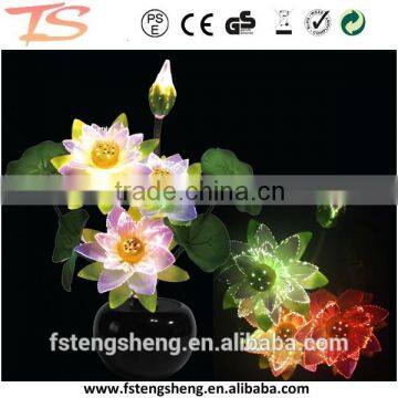 wholesale artificial green lotus flowers/LED fiber optic lotus flowers lamp