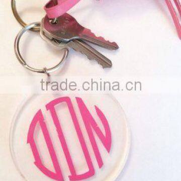 Personalized Monogrammed Acrylic Disc Keychain