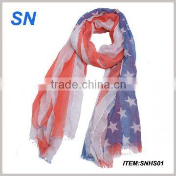 spring fashion american flag scarf