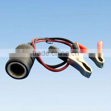 12V molded car cigarette lighter socket with alligator clip