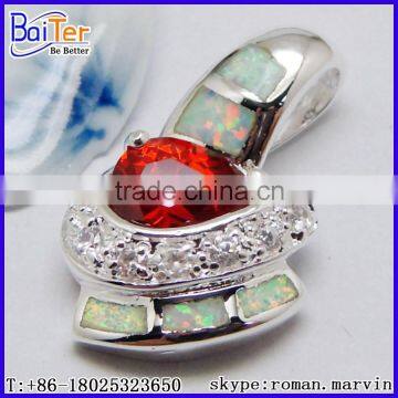 Custom Lab Created Blue Fire Opal Boulder Opal Pendant Necklace Pendant photo-2