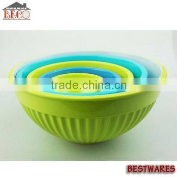 5pc color melamine mixing bowl with lips