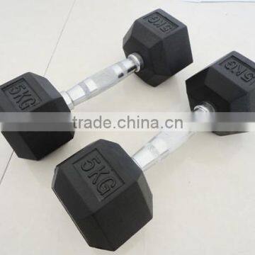 Crossfit Black hex Rubber dumbbells set