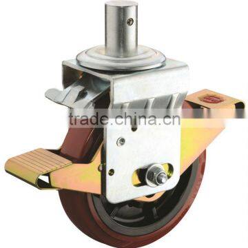 Scaffolding Swivel Brake Castor TPU Wheel, Nylon Center (Series 63G)