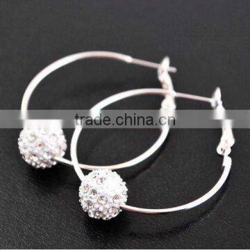 2012 Newest Shamballa Charm Earring With Pave Stones