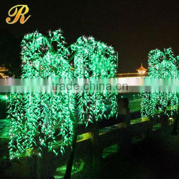 Wholesale indoor Christmas festival decoration artificial white willow tree with LED for lakeside weeping willow tree lighting