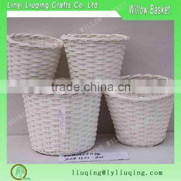 set of 4 flower pots with white color