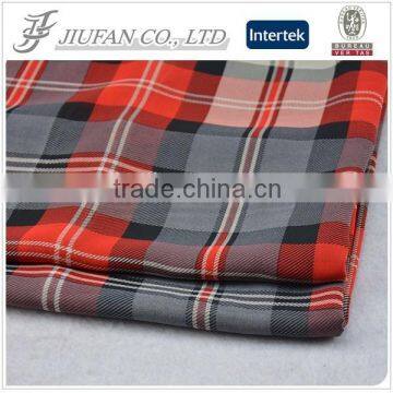 Jiufan Textile Printed Checks Chiffon 100% Polyester Woven Fabric For Skirt