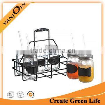 Newly Wholesale Glass Mason Jar With Carrier photo-5