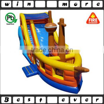 3D pirate ship giant inflatable slide for sale, wet dry giant slide for children and adults                        
                                                                                Supplier's Choice